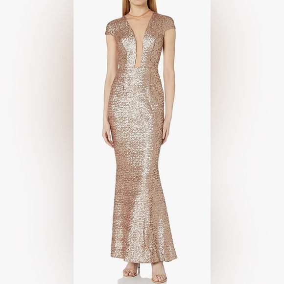 Dress the Population Dresses & Skirts - Dress the population Women's Michelle Cap Sleeve Sequin Long Gown size S